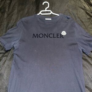 Moncler Navy Short Sleeve Logo Tee